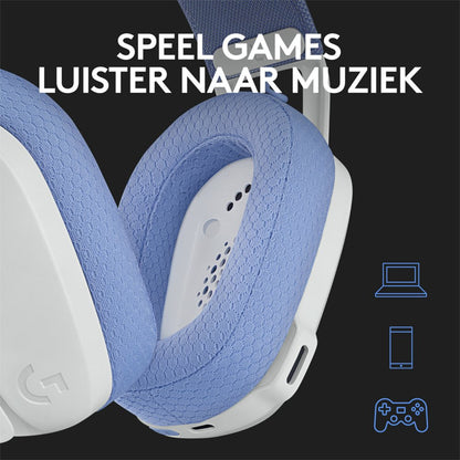 Logitech G G435 | Draadlooze Over-ear Gaming Headset | Bluetooth & USB-A Receiver | Wit/Lilac - Matmuis - Matmuis