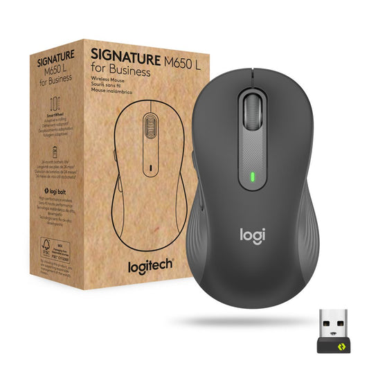 Logitech Signature M650 for Business | Draadloze Muis | Rechtshandig | RF + Bluetooth | 4000 DPI | Grafiet - Matmuis - Matmuis