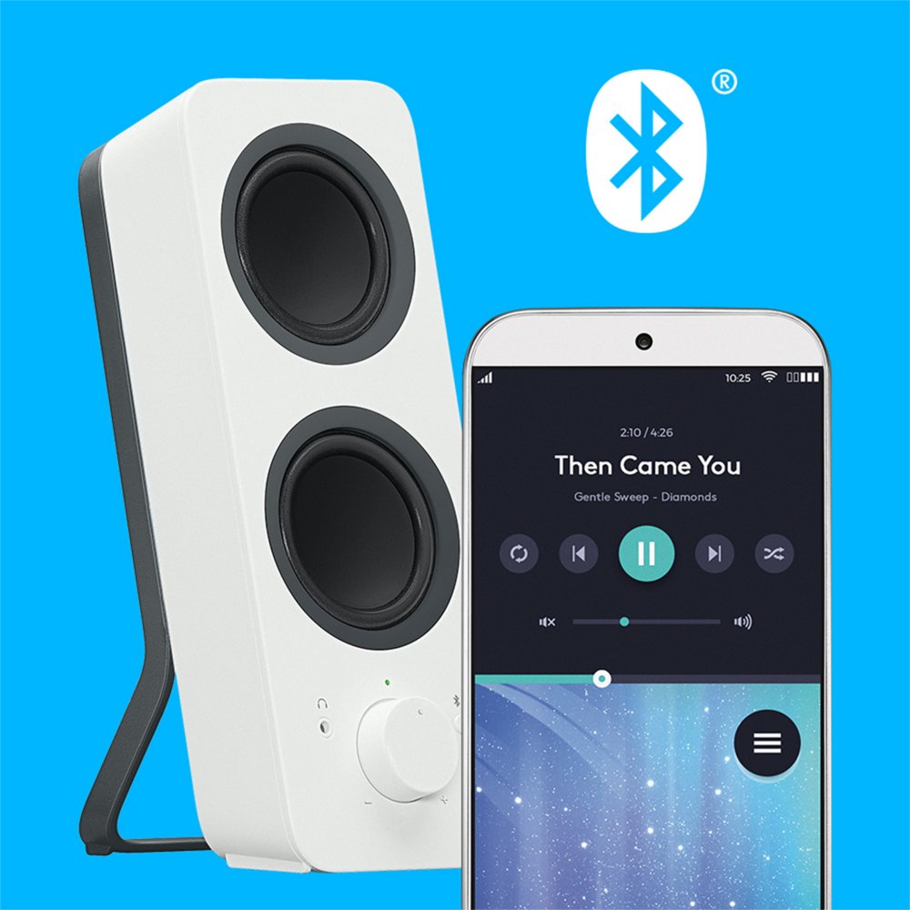 Logitech Z207 | 2.0 Luidsprekerset | Bluetooth en 3,5mm | Zwart/Wit - Matmuis - Matmuis