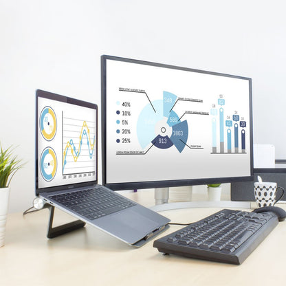 ACT AC8125 | Notebookstandaard 15.6" | Ingebouwde USB-C Docking Station | Grijs - Matmuis - Matmuis