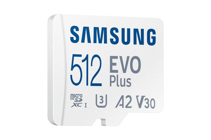 Samsung EVO Plus | MicroSDXC | 512GB | Class 10 | UHS-I U3 | V30 | A2 | Tot 160MB/s | Inclusief adapter - Matmuis - Matmuis
