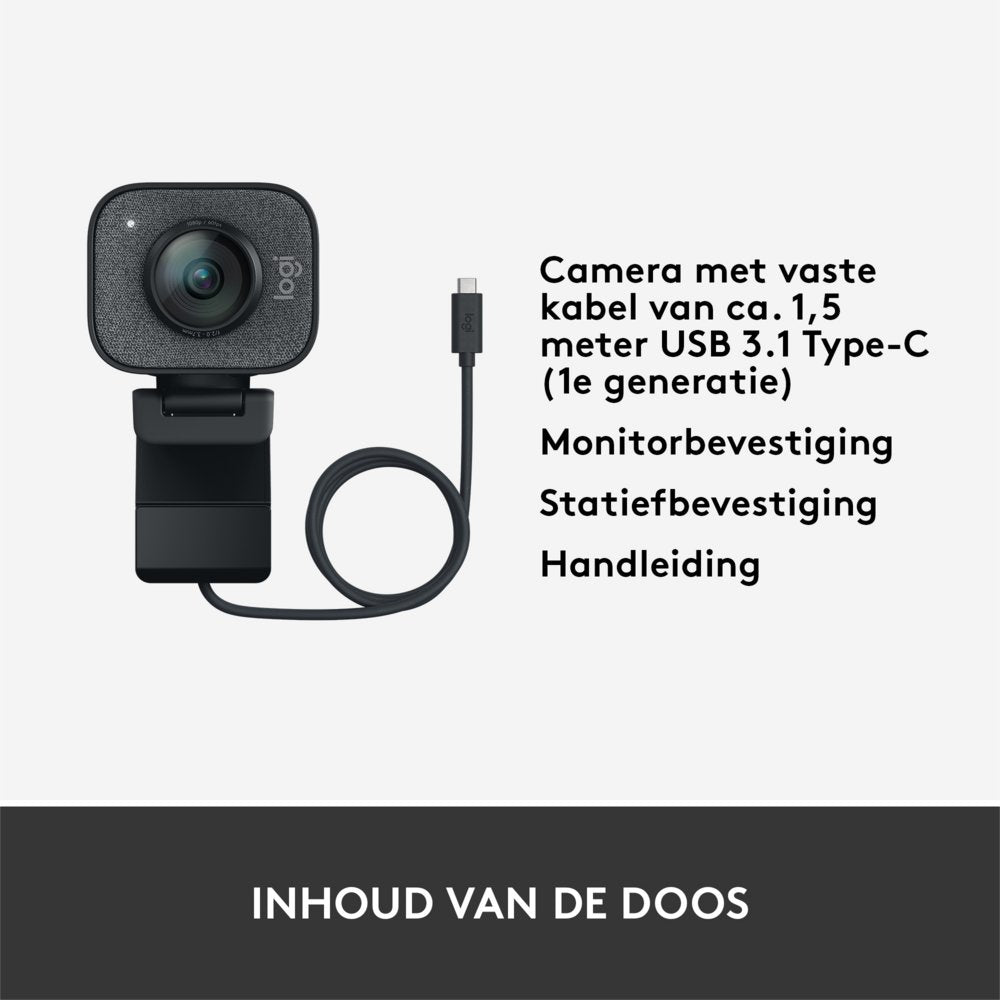 Logitech StreamCam | 1080p 60FPS USB-C Webcam met Microfoon | Grafiet - Matmuis - Matmuis