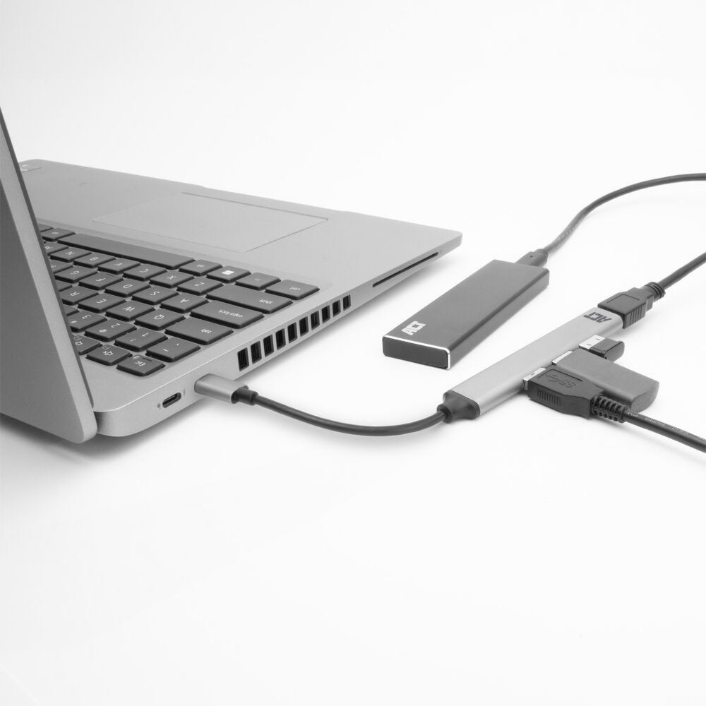 ACT AC6425 | USB 3.2 Gen 1 Interface Hub | Type-C | 5 Gbps | Grijs - Matmuis - Matmuis