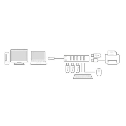 ACT AC6215 | USB 2.0 Interface Hub | 480 Mbps | Zwart - Matmuis - Matmuis