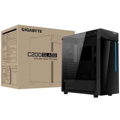 Gigabyte C200 | Midi Tower Behuizing | Zwart | ATX | RGB Verlicht Frontpaneel