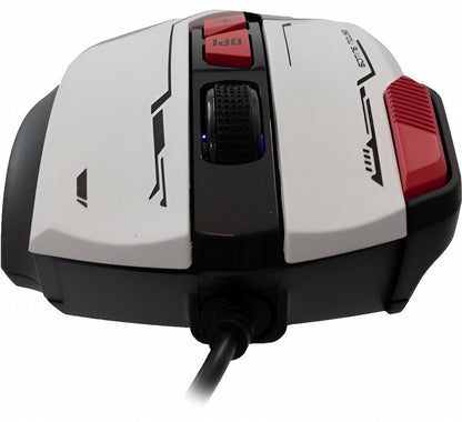 Baracuda MANTA RGB | Bekabelde Gaming Muis | Rechtshandig | USB-A | 12800 DPI | Wit - Matmuis - Matmuis