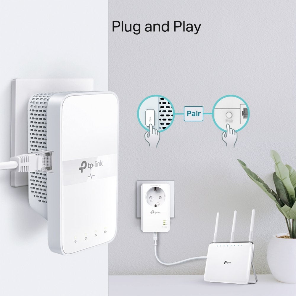 TP-Link TL-WPA7617 KIT | Powerline Adapter Set | 1200 Mbps | Gigabit Ethernet | Wi-Fi AC1200 | Wit | HomePlug AV2 - Matmuis
