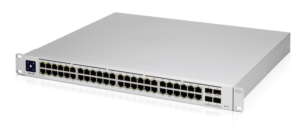 Ubiquiti UniFi USW-Pro-48-PoE Gen2 | Managed L2/L3 Switch | 48 Poorten | Gigabit Ethernet (10/100/1000 Mbps) | PoE++ | 1U Rackmount | Zilver - Matmuis