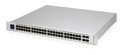 Ubiquiti UniFi USW-Pro-48-PoE Gen2 | Managed L2/L3 Switch | 48 Poorten | Gigabit Ethernet (10/100/1000 Mbps) | PoE++ | 1U Rackmount | Zilver - Matmuis