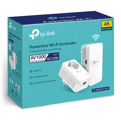 TP-Link TL-WPA7617 KIT | Powerline Adapter Set | 1200 Mbps | Gigabit Ethernet | Wi-Fi AC1200 | Wit | HomePlug AV2 - Matmuis
