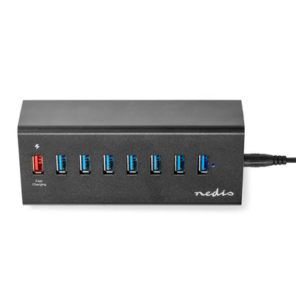 Nedis UHUBUP3810BK interface hub USB 3.2 Gen 1 (3.1 Gen 1) | 8 poorten | Zwart - Matmuis