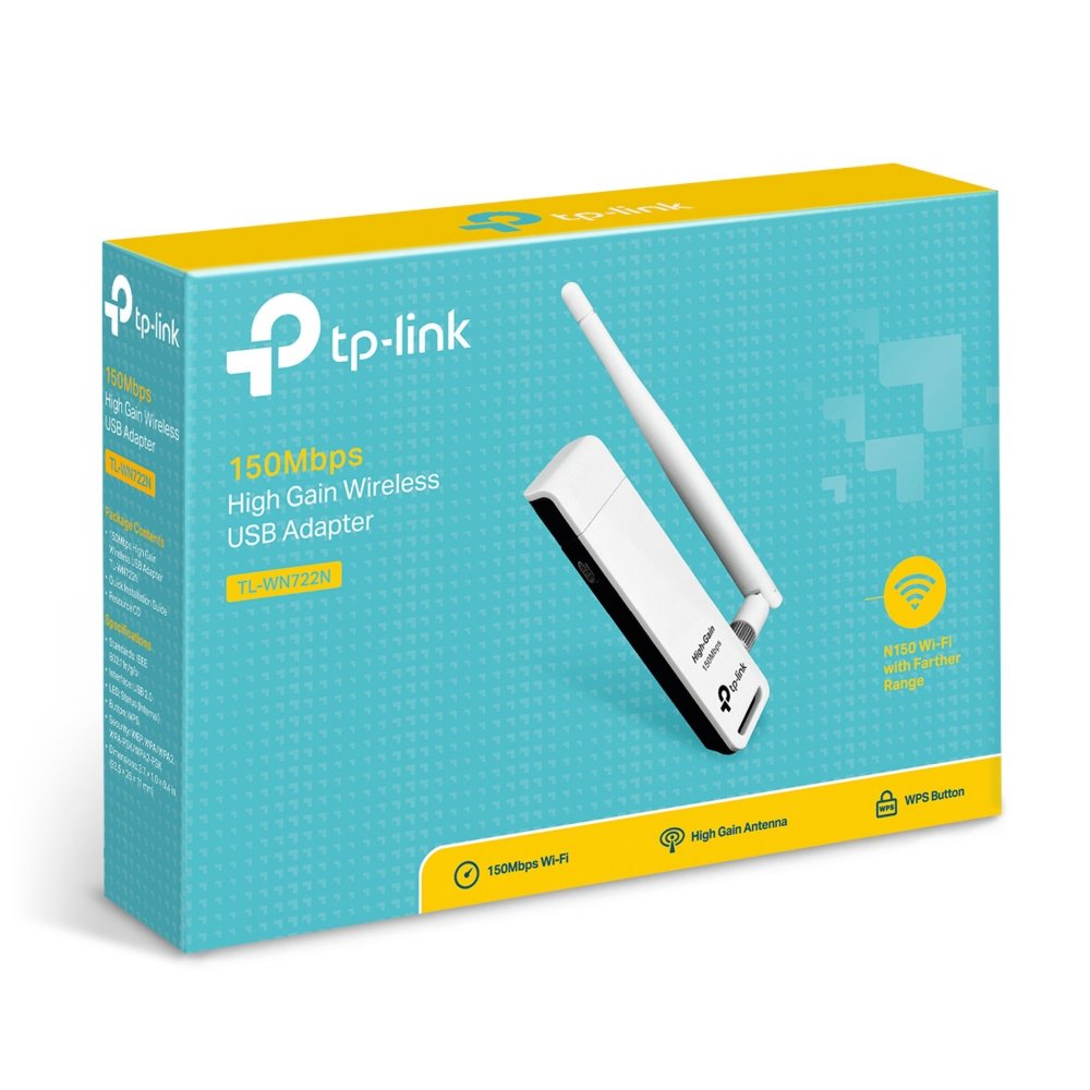TP-Link TL-WN722N | Wi-Fi 4 USB-adapter | 150 Mbps | 2,4 GHz | USB 2.0 | Zwart - Matmuis