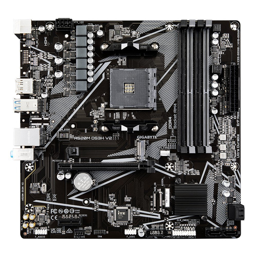 Gigabyte A520M DS3H V2 | Socket AM4 | AMD A520 | 4xDDR4 | Micro ATX | Moederbord - Matmuis - Matmuis