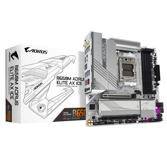 Gigabyte B650M AORUS ELITE AX ICE | Socket AM5 | AMD B650 | 4xDDR5 | Micro ATX | Moederbord - Matmuis - Matmuis