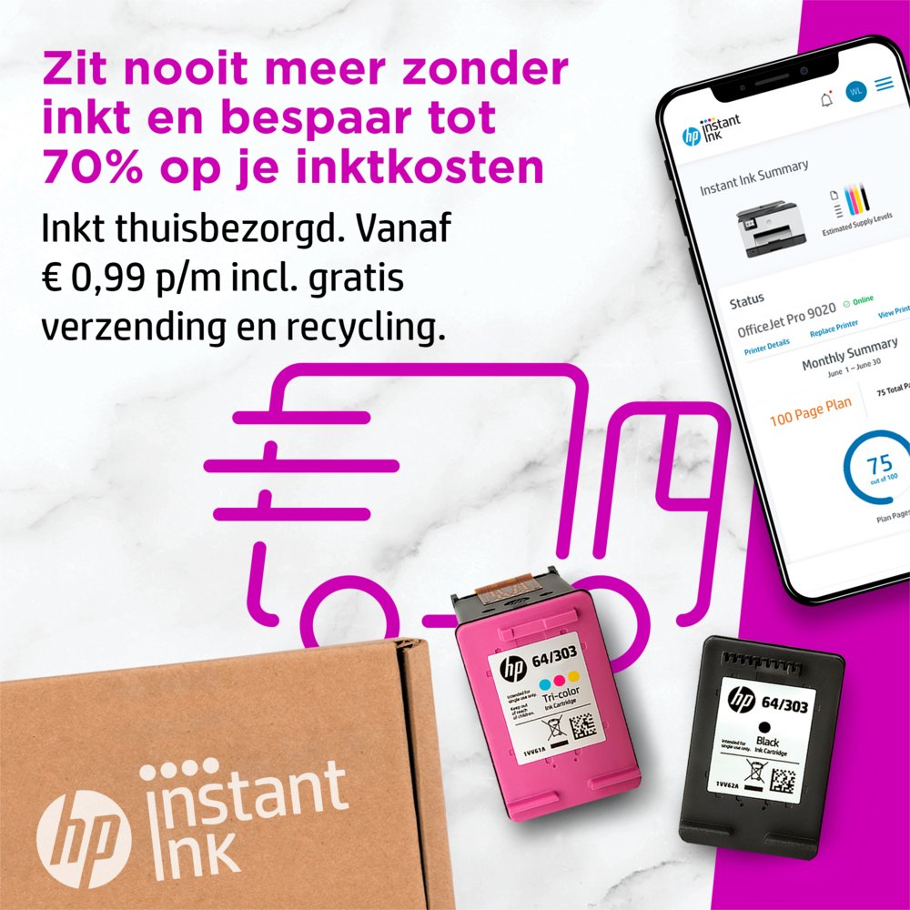 HP OfficeJet Pro 9022e | All-in-One Inkjetprinter | 4800 x 1200 DPI | Wi-Fi | Kleur - Matmuis - Matmuis