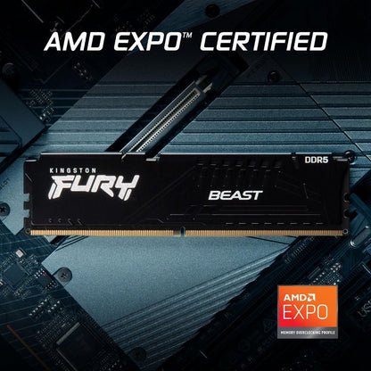 Kingston FURY Beast | 32GB 2x16GB DDR5 | 6000MHz | DIMM | CL30 | Geheugenmodule | RAM