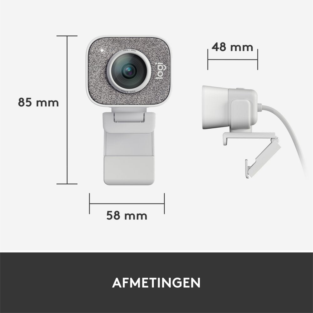 Logitech StreamCam | 1080p 60FPS USB-C Webcam met Microfoon | Wit - Matmuis