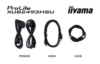 Iiyama ProLite XUB2493HSU-B6 24'' | 1920x1080 IPS | 100Hz | AdaptiveSync | USB-Hub | In hoogte verstelbaar | Full HD Monitor