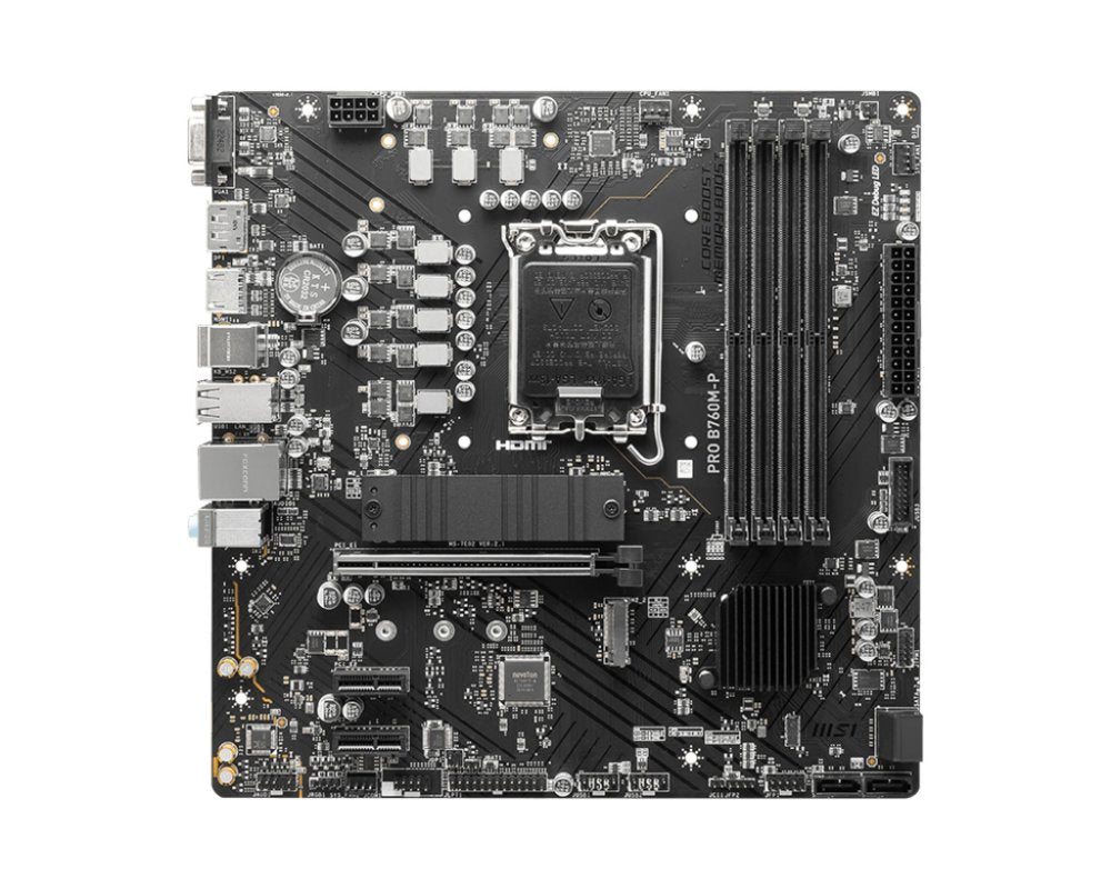 MB MSI PRO B760M-P | Socket LGA 1700 | Intel B760 | 4xDDR5 | Micro-ATX | Moederbord - Matmuis - Matmuis
