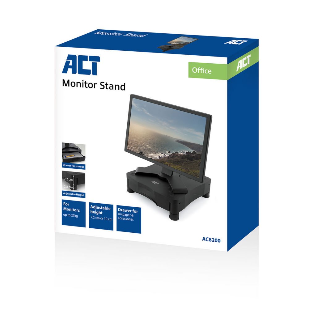 ACT AC8200 | Monitor Standaard | Max 27kg | 1 Monitor - Matmuis - Matmuis