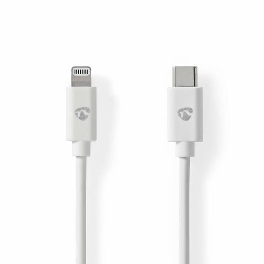 Nedis CCGL39650WT20 | Lightning-naar-USB-C kabel | 2 m | Lightning Male naar USB-C Male | Opladen en synchroniseren | Wit - Matmuis - Matmuis