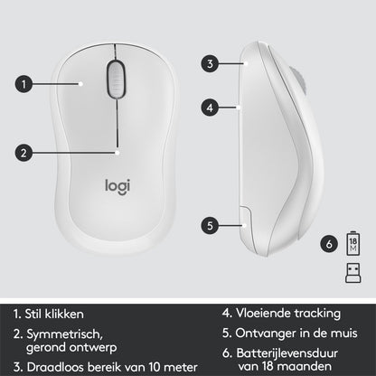 Logitech MK295 toetsenbord RF Draadloos QWERTY US International Wit - Matmuis - Matmuis