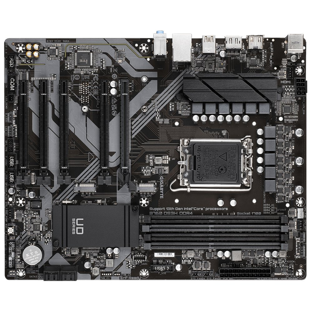 Gigabyte B760 DS3H | Socket LGA 1700 | Intel B760 | 4xDDR4 | ATX | Moederbord - Matmuis - Matmuis