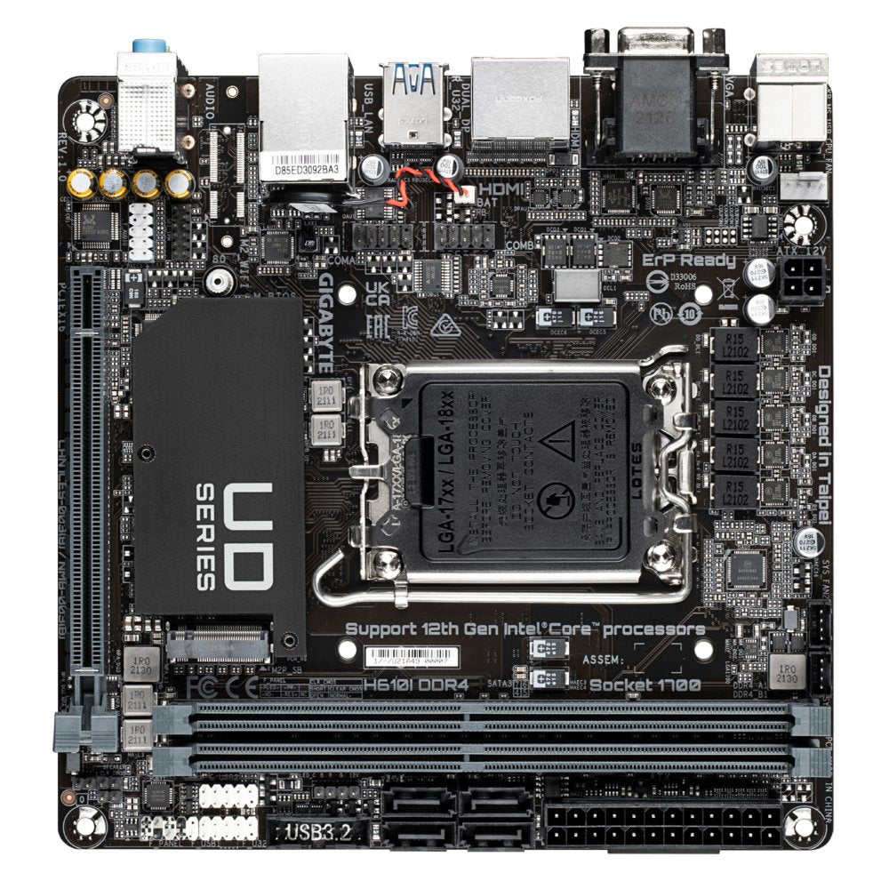 Gigabyte H610I DDR4 | Socket LGA 1700 | Intel H610 | 2xDDR4 | Mini-ITX | Moederbord - Matmuis - Matmuis