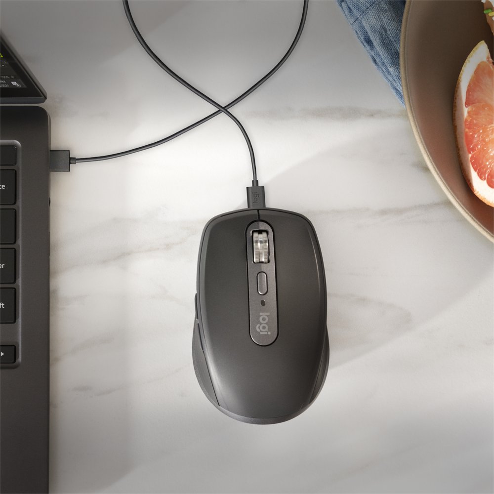 Logitech MX Anywhere 3S | Draadloze Muis | Rechtshandig | RF + Bluetooth | 8000 DPI | Grafiet - Matmuis - Matmuis