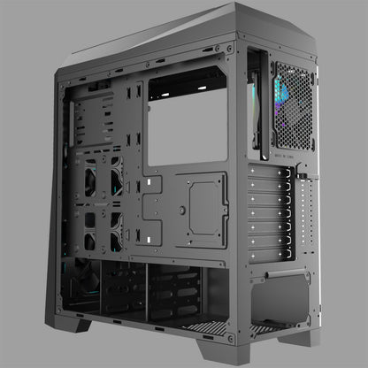 Azza Chroma 410A RGB | Midi Tower Case | Zwart - Matmuis