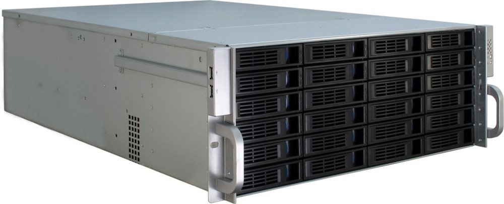 Inter-Tech 4U-4424 | Server Rack Case | Zwart/Zilver - Matmuis