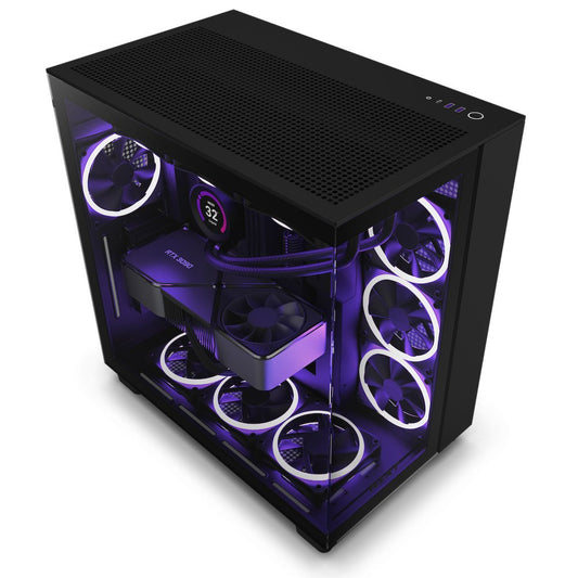 NZXT H9 Flow | Midi Tower Case | Zwart - Matmuis
