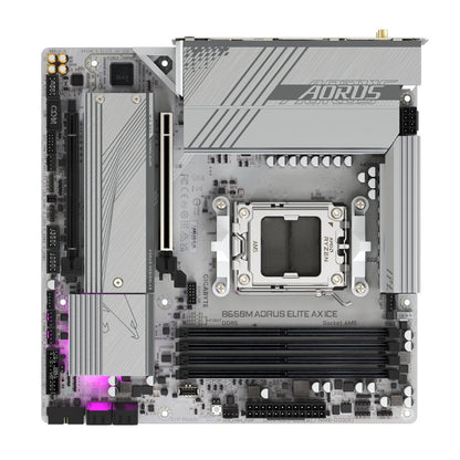 Gigabyte B650M AORUS ELITE AX ICE | Socket AM5 | AMD B650 | 4xDDR5 | Micro ATX | Moederbord - Matmuis - Matmuis