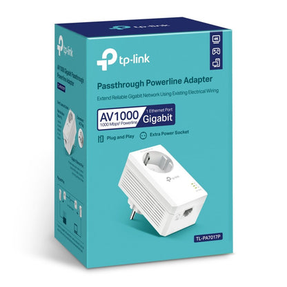 TP-Link TL-PA7017P KIT | Powerline Adapter | 1000 Mbps | Gigabit Ethernet | Met Stopcontact | Wit - Matmuis