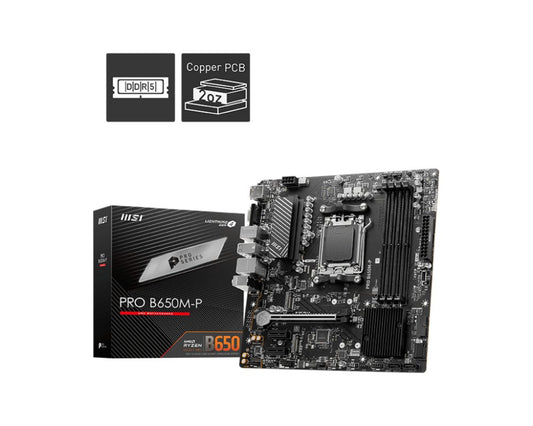 MSI PRO B650M-P | Socket AM5 | AMD B650 | 4xDDR5 | Micro-ATX | Moederbord - Matmuis - Matmuis
