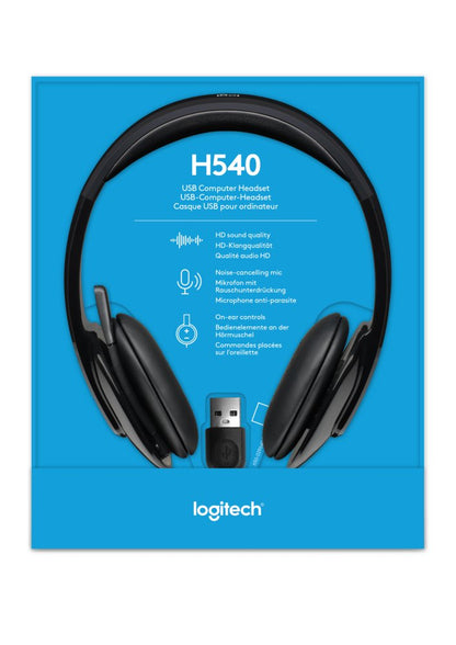 Logitech H540 | Bedrade On-ear USB-A Headset | Zwart - Matmuis - Matmuis