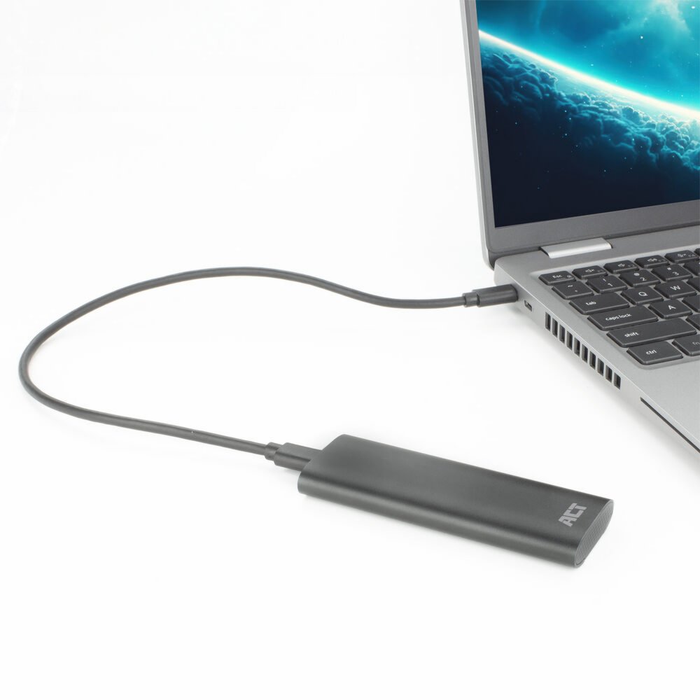 ACT AC1615 | USB-C M.2 NVMe/PCIe SSD Behuizing | Tool-Free | Aluminium | USB 3.2 Gen2 (10 Gbps) - Matmuis - Matmuis