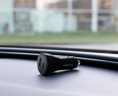 Mobiparts Car Charger | 2-Poorts USB-C & USB-A Autolader 30W PD Fast Charging | Zwart