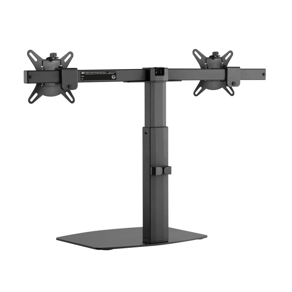 ACT AC8332 | In Hoogte Verstelbare Monitor-bureausteun | Tot 27" | Max 6kg | VESA 100x100 | 2 Monitoren | RENEWED - Matmuis