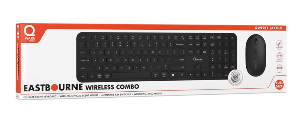 Qware Eastbourne | Draadloze Muis en Toetsenbordcombo | QWERTY - Matmuis