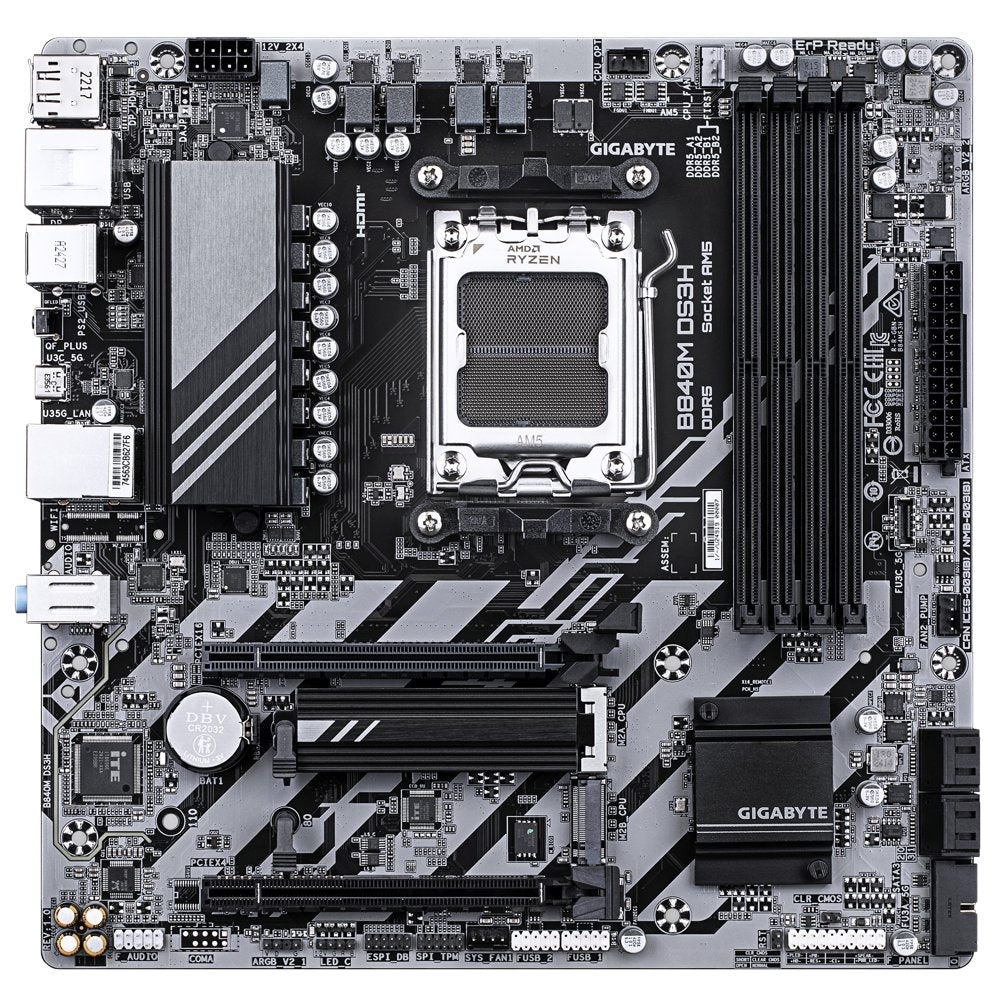 Gigabyte B840M DS3H | Socket AM5 | AMD B840 | 4xDDR5 | Micro ATX | Moederbord - Matmuis - Matmuis