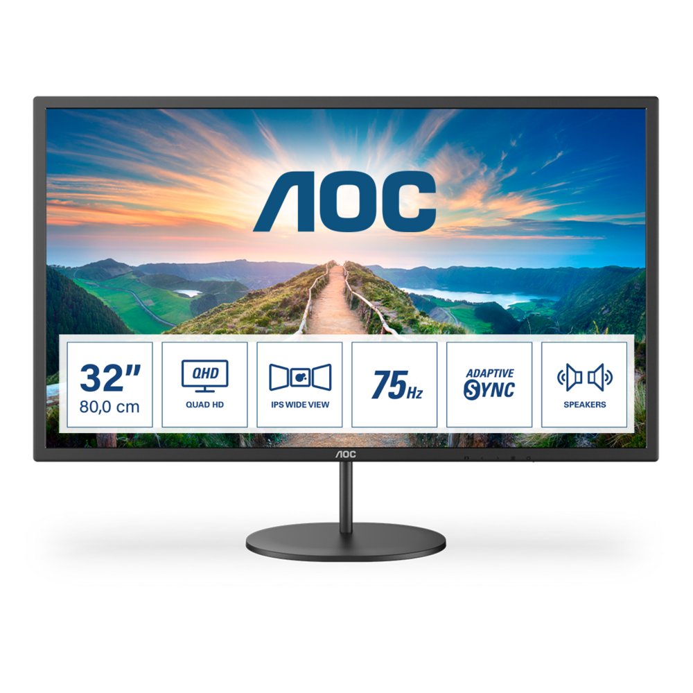 AOC Q32V4 | 31.5" 2K Ultra HD IPS Monitor (2560x1440) | Zwart