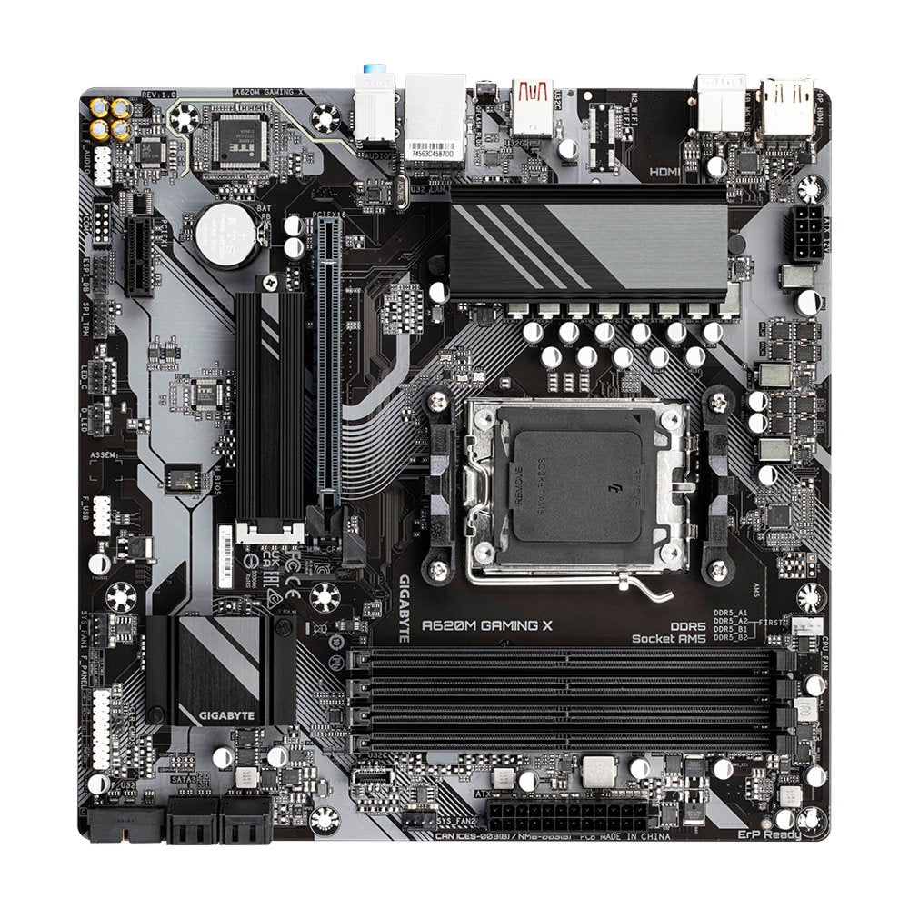 Gigabyte A620M GAMING X | Socket AM5 | AMD A620 | 4xDDR5 | Micro-ATX | Moederbord - Matmuis - Matmuis