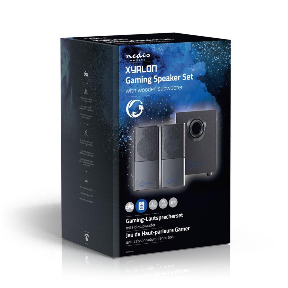 Nedis GSPR10021BK | 2.1 Luidsprekerset | 11W RMS | Zwart - Matmuis - Matmuis