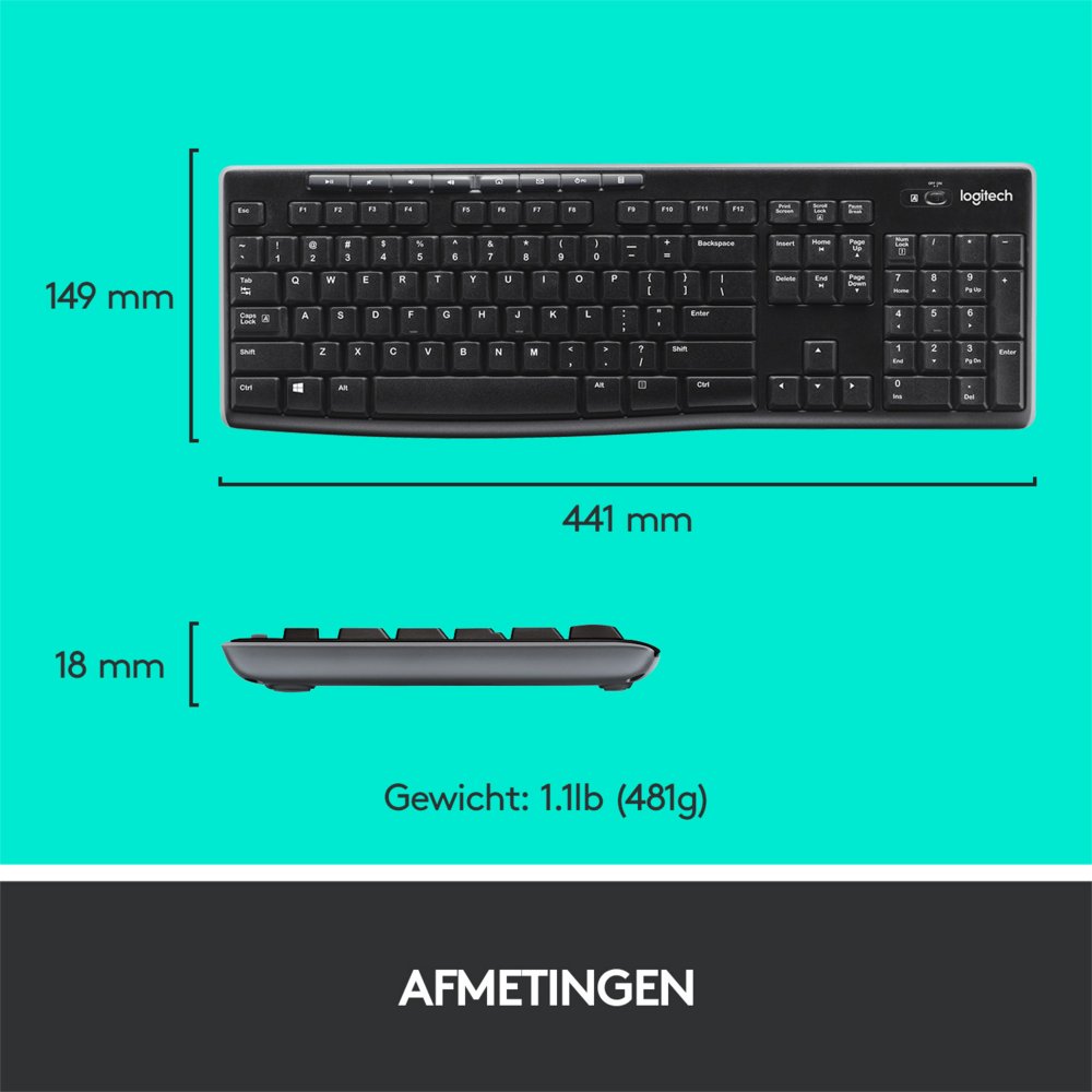 QWERTZ | Logitech MK270 | Draadloze Muis en Toetsenbordcombo | QWERTZ - Matmuis - Matmuis