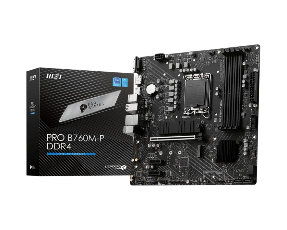 MSI PRO B760M-P | Socket LGA 1700 | Intel B760 | 4xDDR5 | Micro-ATX | Moederbord - Matmuis - Matmuis