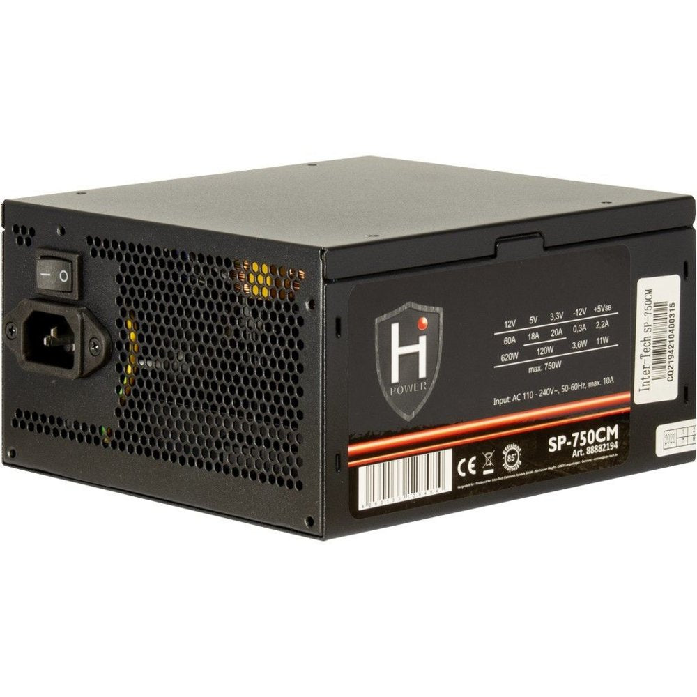 Inter-Tech HiPower SP-750CM | 750 Watt ATX PSU | Deels Modulair | Power Supply | Voeding - Matmuis