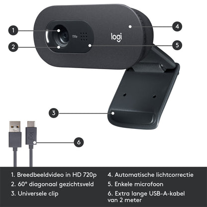 Logitech C505 HD | 720p 30FPS USB Webcam met Microfoon - Matmuis - Matmuis