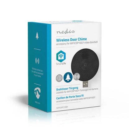 Nedis WIFICDPC10BK | Draadloze deurbelontvanger | USB-gevoed | 433 MHz | 80 dB | Zwart - Matmuis