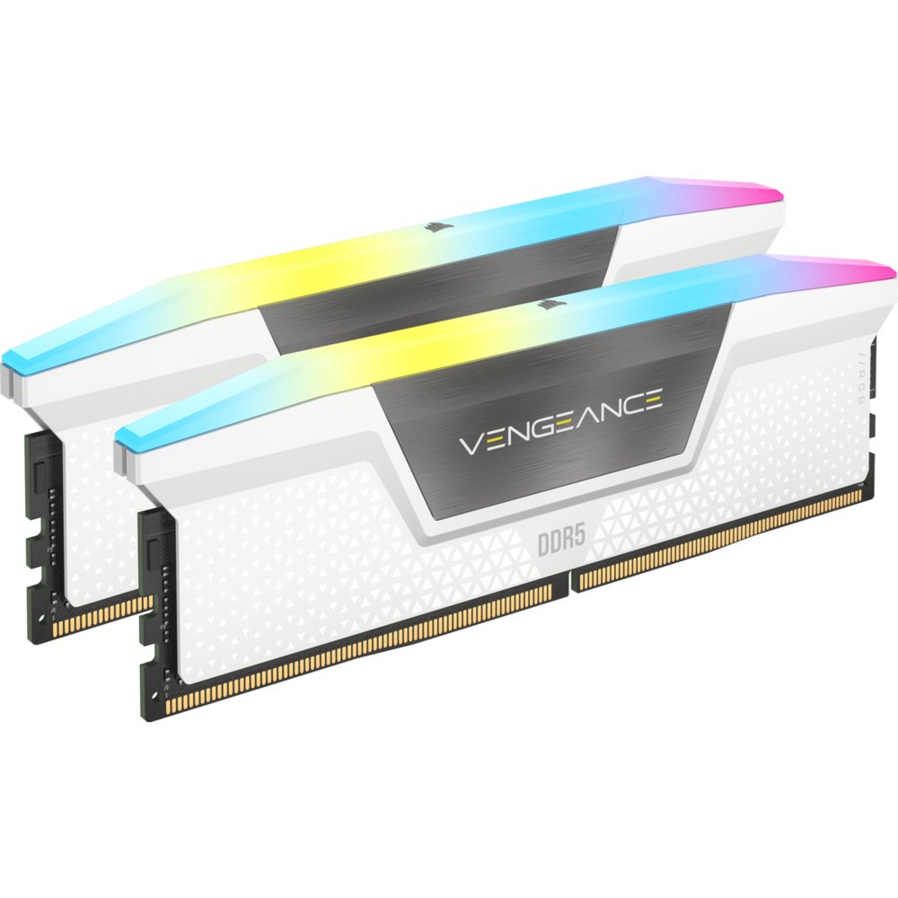 Corsair Vengeance RGB Wit | 32GB 2x16GB DDR5 | 6000MHz | DIMM | CL40 | Geheugenmodule | RAM - Matmuis - Matmuis